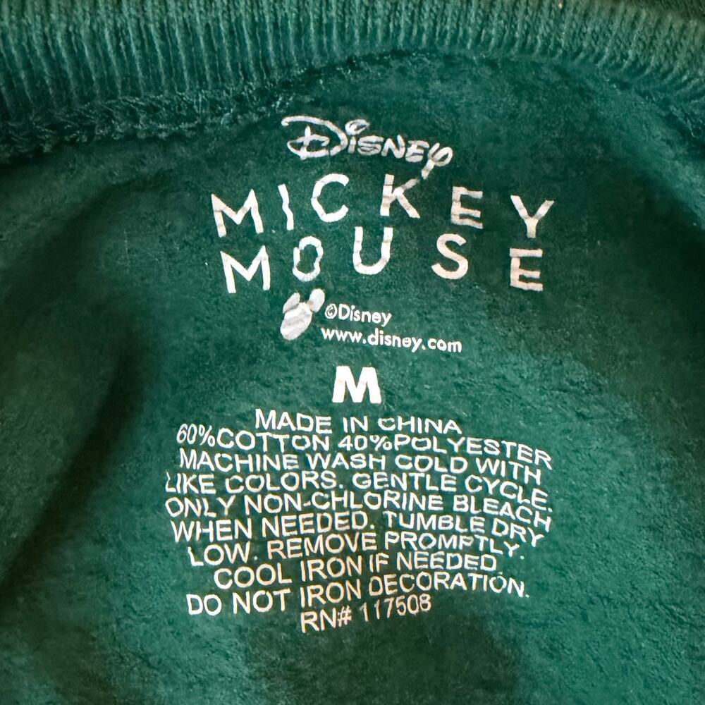 Disney Mickey Mouse Athletics Varsity Green Sweatshirt Medium Retro Collegiate - Picture 3 of 3